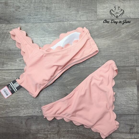 Shekini Scallop One Shoulder Bikini Swimsuit Size M - Picture 4 of 4